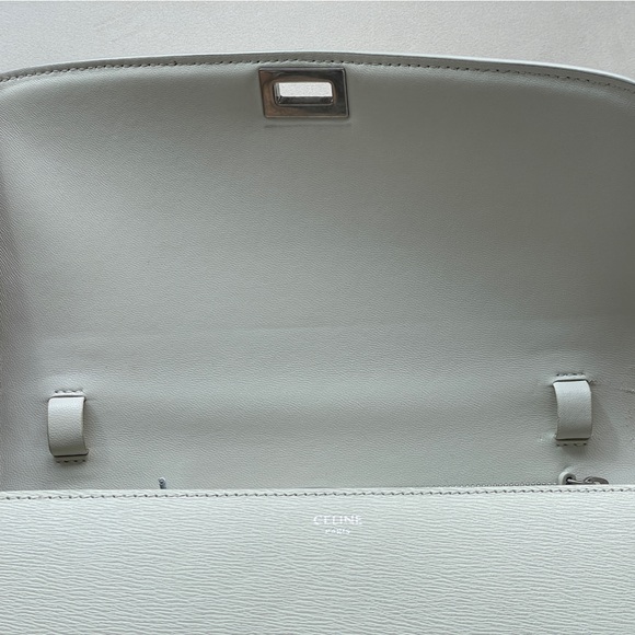 Authentic Celine White Textured Leather Medium Box Bag - Picture 8 of 12